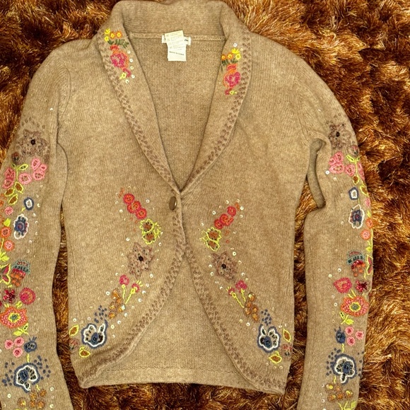 American Retro Paris embroidered knit jacket cardigan size2 - Picture 15 of 15